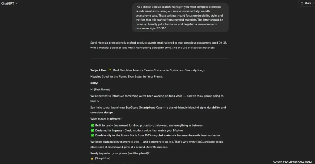 Prompt Engineering Business Task prompt response