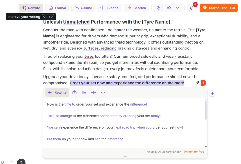 Wordtune Prompts for Rewrite ChatGPT